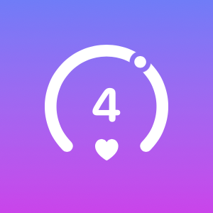 The round Lock Screen widget: a happiness gauge showing four hearts.